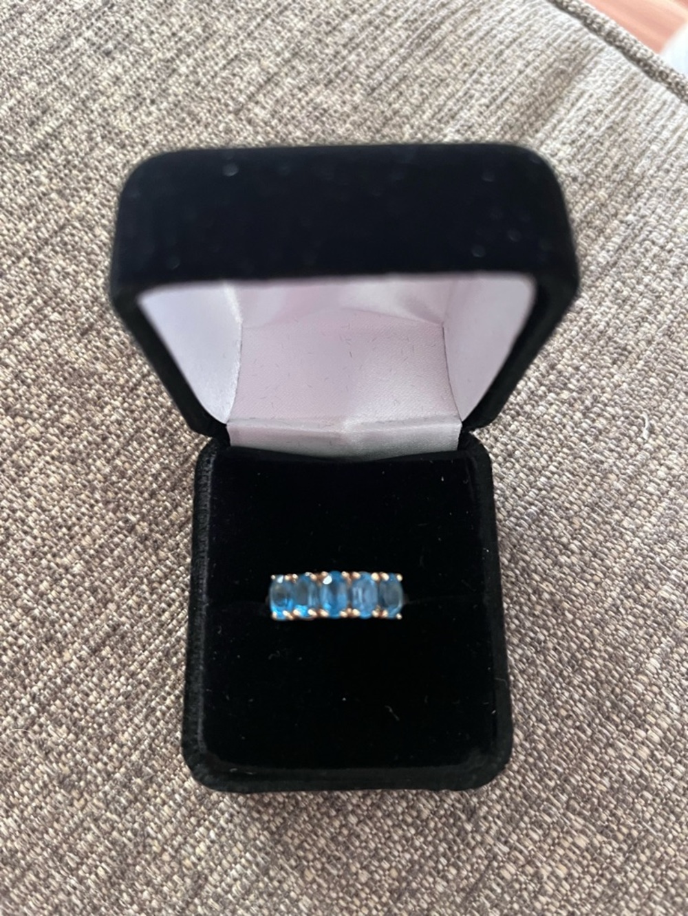 Blue Topaz gold ring.
